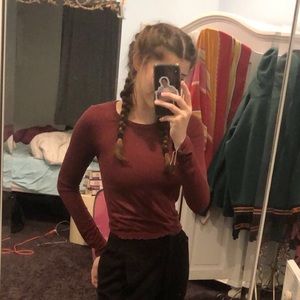 PacSun maroon longsleeve basic top